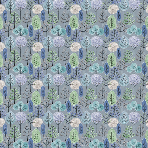 Floral Blue Fabric - Lyall Printed Cotton Fabric (By The Metre) Cornflower Voyage Maison