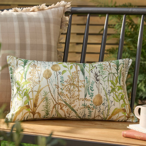 Check Green Cushions - Lydiard Reversible Outdoor Polyester Filled Cushion Moss Voyage Maison