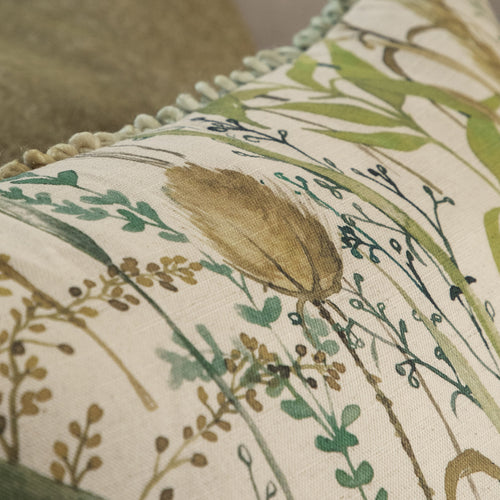 Floral Green Cushions - Lydiard Printed Cushion Cover Linen Voyage Maison
