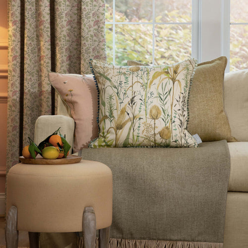 Floral Green Cushions - Lydiard Printed Cushion Cover Linen Voyage Maison