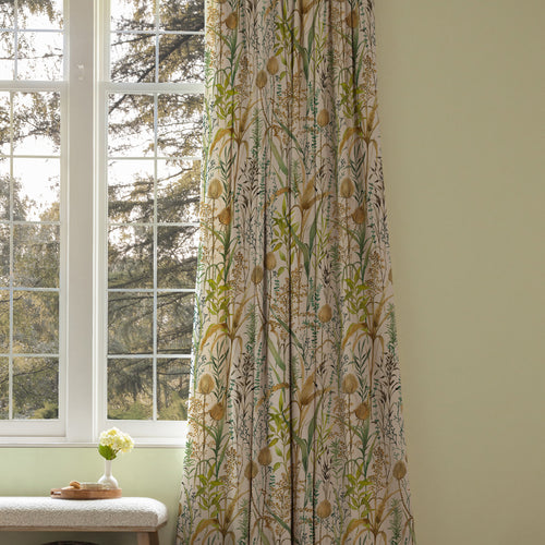 Floral Green Fabric - Lydiard Printed Cotton Fabric (By The Metre) Linen Voyage Maison