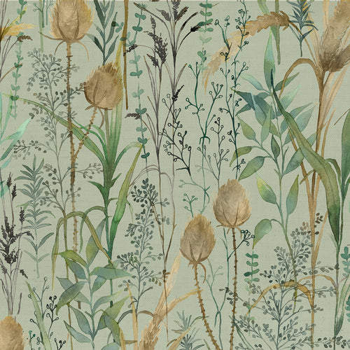 Floral Green Fabric - Lydiard Printed Cotton Fabric (By The Metre) Sky Voyage Maison