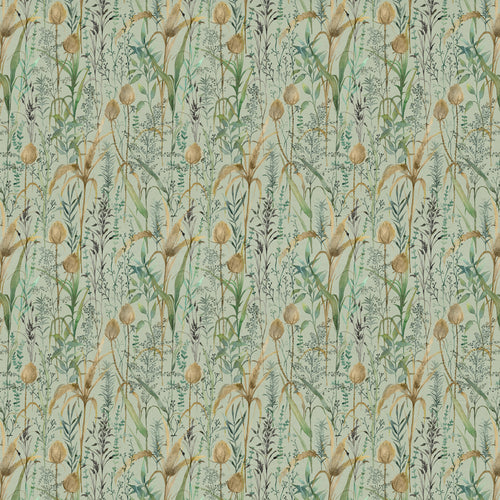 Floral Green Fabric - Lydiard Printed Cotton Fabric (By The Metre) Sky Voyage Maison