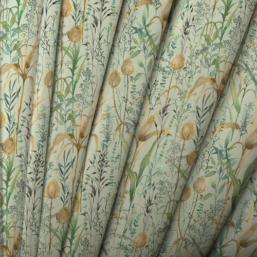 Floral Green Fabric - Lydiard Printed Cotton Fabric (By The Metre) Sky Voyage Maison