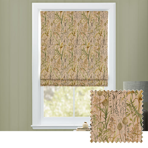 Floral Orange M2M - Lydiard Printed Cotton Made to Measure Roman Blinds Apricot Voyage Maison