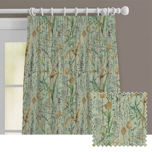 Floral Green M2M - Lydiard Printed Cotton Made to Measure Curtains Sky Voyage Maison