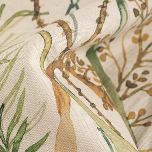 Floral Green Throws - Lydiard Printed Fringe Throw Linen Voyage Maison