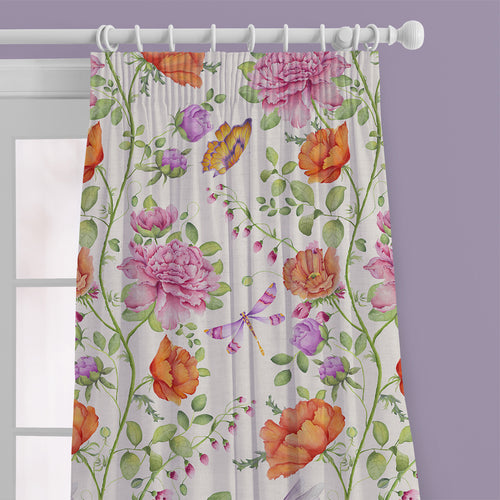 Floral Pink M2M - Maisie Printed Cotton Made to Measure Curtains Fuchsia Voyage Maison