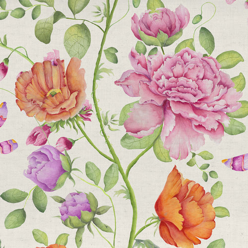 Floral Pink M2M - Maisie Printed Cotton Made to Measure Curtains Fuchsia Voyage Maison