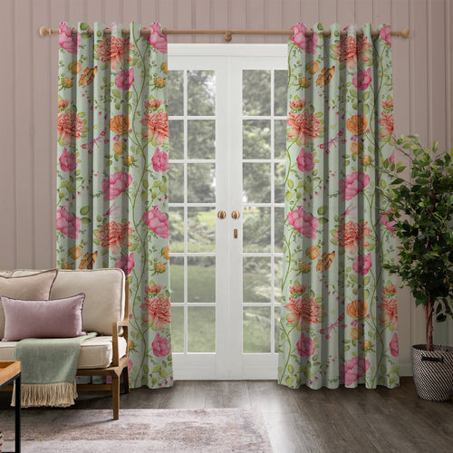 Floral Green M2M - Maisie Printed Cotton Made to Measure Curtains Sage Voyage Maison