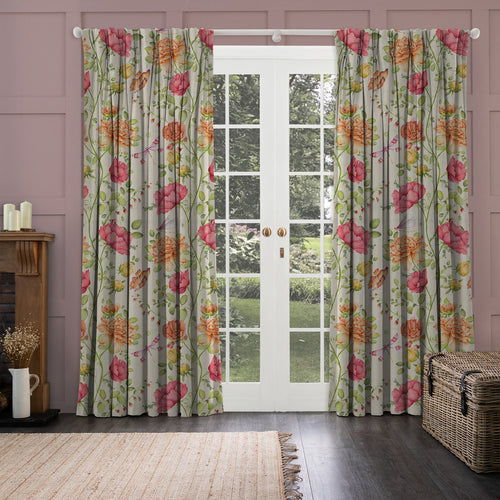 Floral Orange M2M - Maisie Printed Cotton Made to Measure Curtains Sand Voyage Maison