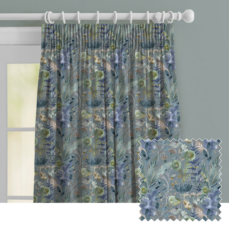 Floral Blue M2M - Maizey Printed Made to Measure Curtains Cornflower Voyage Maison