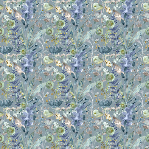 Floral Blue Wallpaper - Maizey  1.4m Wide Width Wallpaper (By The Metre) Cornflower Voyage Maison