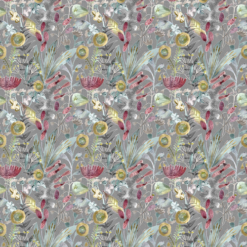 Floral Grey Wallpaper - Maizey  1.4m Wide Width Wallpaper (By The Metre) Granite Voyage Maison