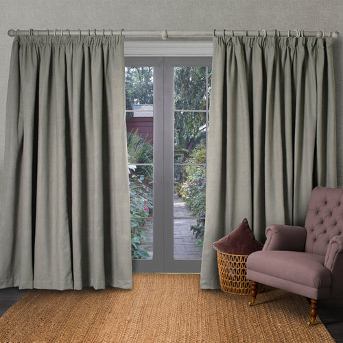 Voyage Maison Malleny Woven Pencil Pleat Curtains in Bamboo