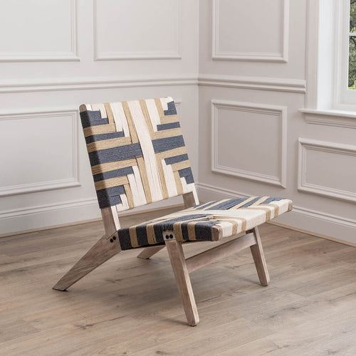 Geometric Grey Furniture - Manali Mango Wood Chair Greywash Voyage Maison