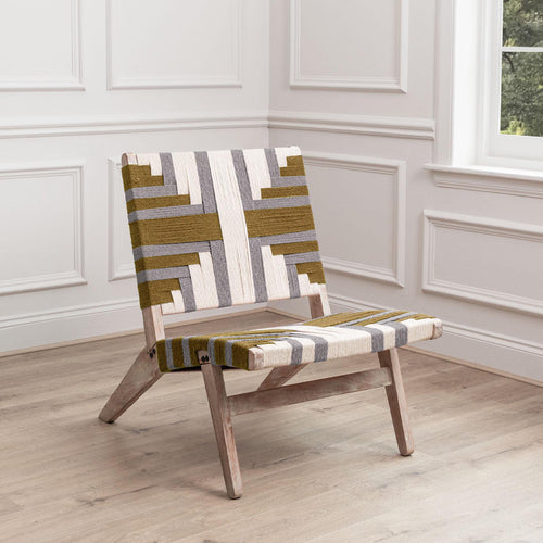 Geometric Yellow Furniture - Manali Mango Wood Chair Mustard Voyage Maison