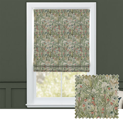 Jungle Green M2M - Mangrove Printed Cotton Made to Measure Roman Blinds Green Voyage Maison