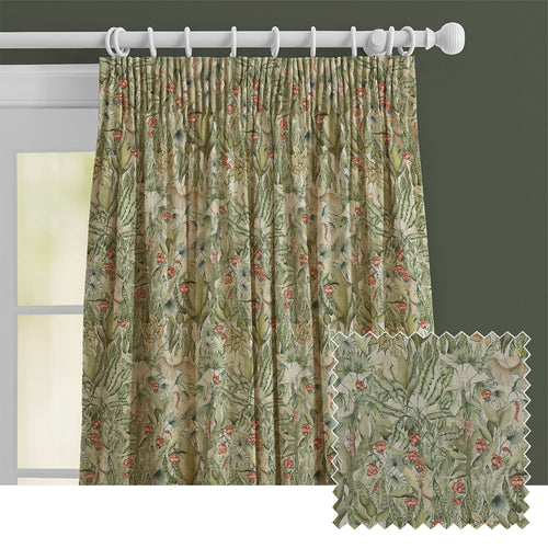 Jungle Green M2M - Mangrove Printed Cotton Made to Measure Curtains Green Voyage Maison