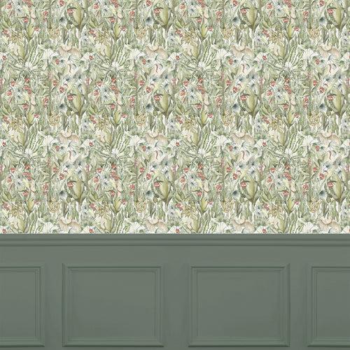 Jungle Green Wallpaper - Mangrove  1.4m Wide Width Wallpaer (By the Metre) Moss Voyage Maison