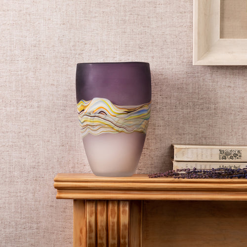  Purple Glassware - Marcellus Frosted Vase Amethyst Voyage Maison