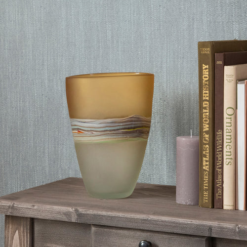 Yellow Glassware - Marcellus Frosted Vase Citrine Voyage Maison