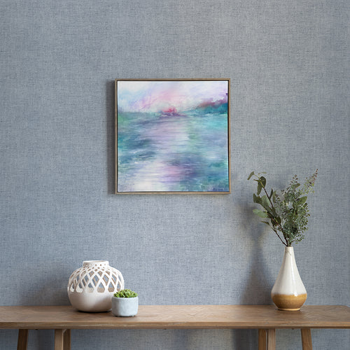 Floral Blue Wall Art - Maree Iris Framed Canvas Stone Voyage Maison