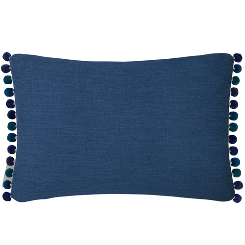 Abstract Blue Cushions - Mariani Printed Pom Pom Feather Filled Cushion Cobalt Voyage Maison