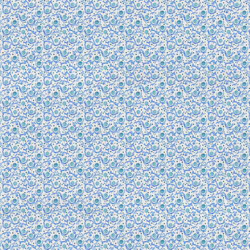 Floral Blue Fabric - Mariani Printed Cotton Fabric (By The Metre) Cobalt Voyage Maison