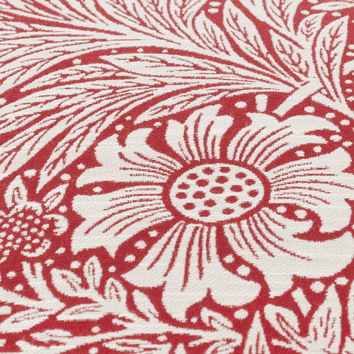 Floral Red Cushions - Marigold Piped Jacquard Feather Rich Filled Cushion Russet Morris & Co