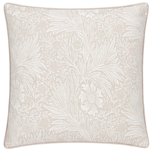 Floral White Cushions - Marigold Piped Jacquard Feather Rich Filled Cushion Stone Morris & Co