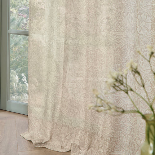 Damask Multi Curtains - Marigold Sheer Curtain Panel Linen Morris & Co