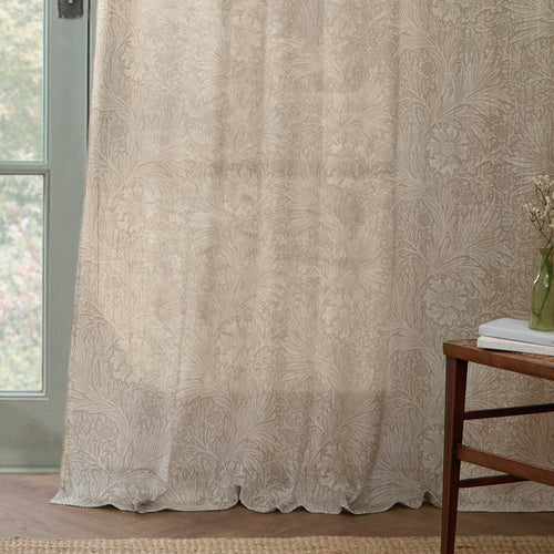 Damask Multi Curtains - Marigold Sheer Curtain Panel Linen Morris & Co