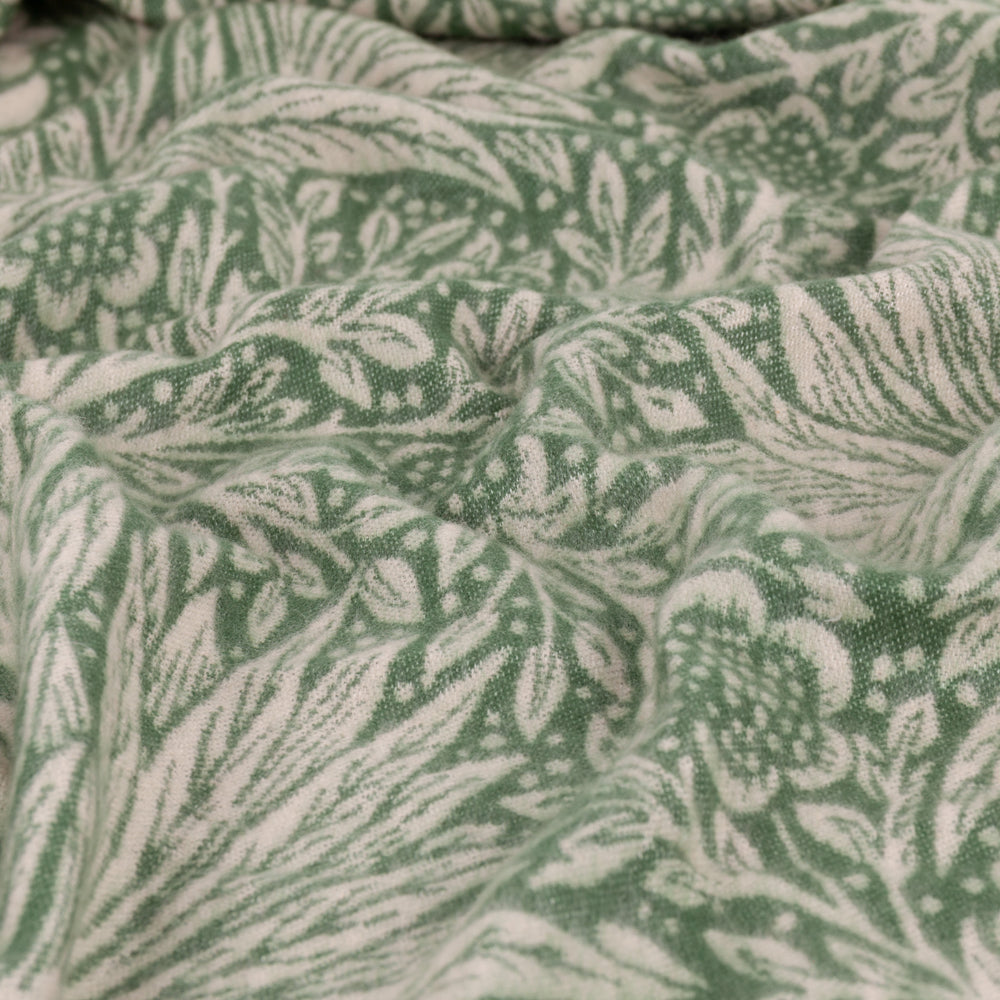 Marigold Green Jacquard Throw | Green Throws | Morris & Co