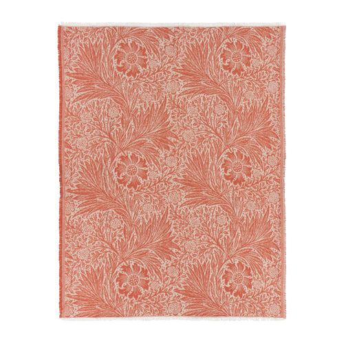 Floral Orange Throws - Marigold Jacquard Throw Russet Morris & Co