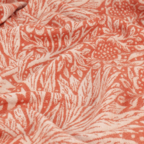 Floral Orange Throws - Marigold Jacquard Throw Russet Morris & Co