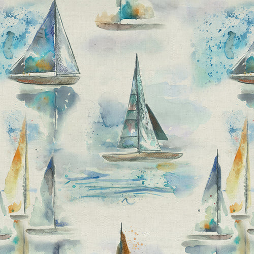 Samples - Marinesail Printed Fabric Sample Swatch Linen Voyage Maison