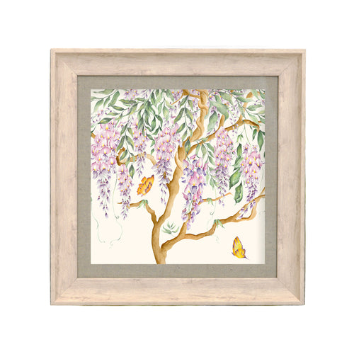 Floral Purple Wall Art - Mariposa  Framed Print Birch/Cream Voyage Maison