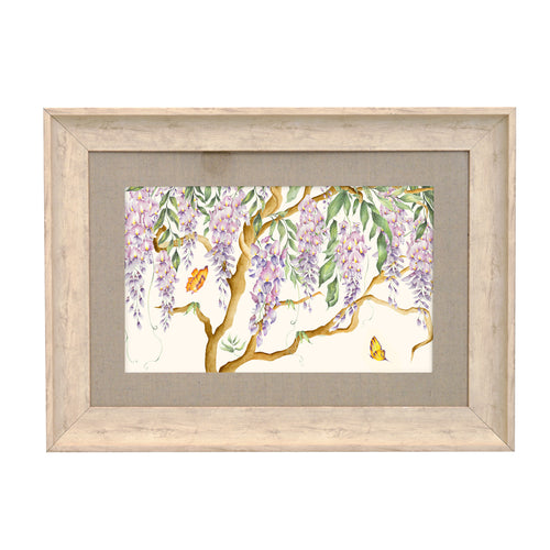 Floral Purple Wall Art - Mariposa  Framed Print Birch/Cream Voyage Maison