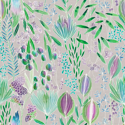 Floral Purple Fabric - Masina Printed Cotton Fabric (By The Metre) Aster Voyage Maison