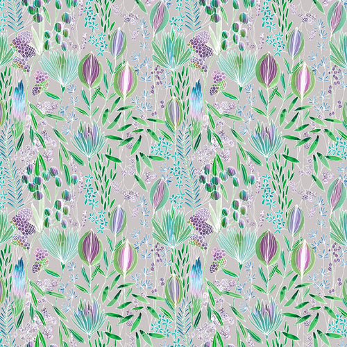 Floral Purple Fabric - Masina Printed Cotton Fabric (By The Metre) Aster Voyage Maison