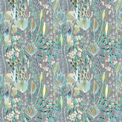 Floral Blue Fabric - Masina Printed Cotton Fabric (By The Metre) Mineral Voyage Maison
