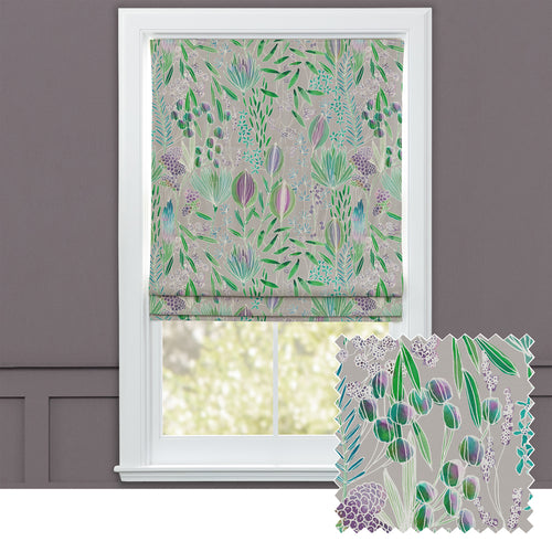 Floral Purple M2M - Masina Printed Cotton Made to Measure Roman Blinds Aster Voyage Maison