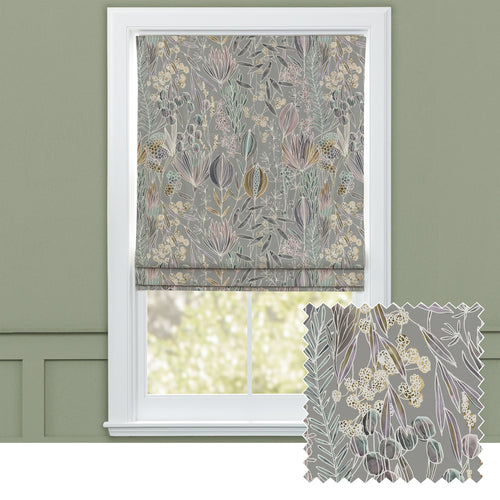 Floral Grey M2M - Masina Printed Cotton Made to Measure Roman Blinds Dawn Voyage Maison