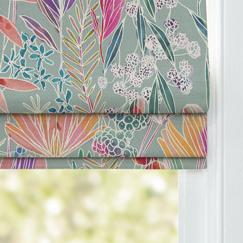 Floral Blue M2M - Masina Printed Cotton Made to Measure Roman Blinds Robins Egg Voyage Maison