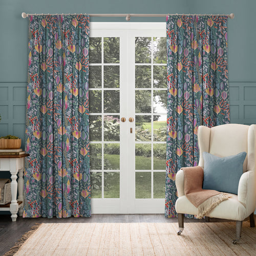 Floral Blue M2M - Masina Printed Made to Measure Curtains Papaya Voyage Maison