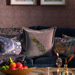 Mayura Embroidered Feather Cushion Lavender