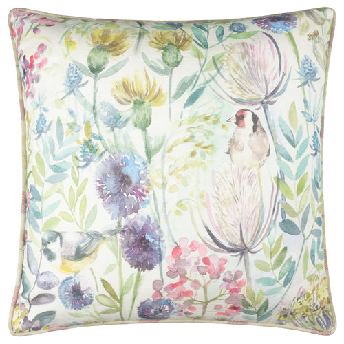 Floral Purple Cushions - Morning Chorus Outdoor Reversible Polyester Filled Cushion Elderberry Voyage Maison