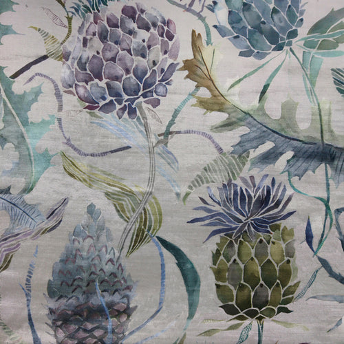  Samples - Meadwell Velvet Printed Fabric Sample Swatch Periwinkle Voyage Maison