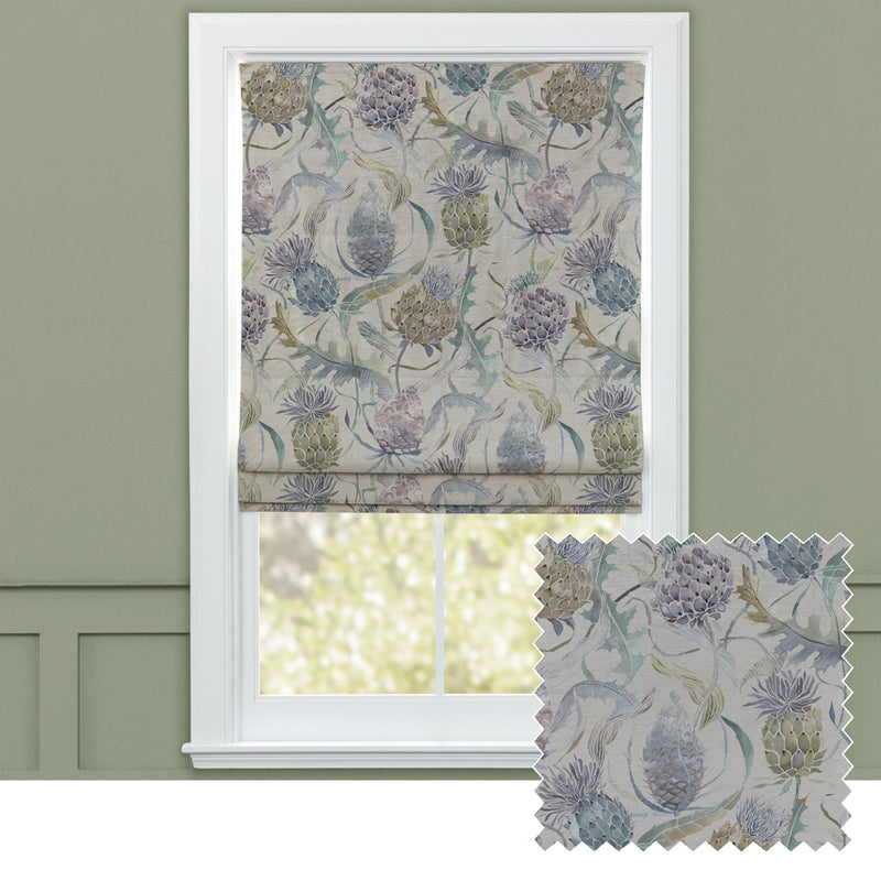 Floral Blue M2M - Madewell Printed Velvet Made to Measure Roman Blinds Periwinkle Voyage Maison